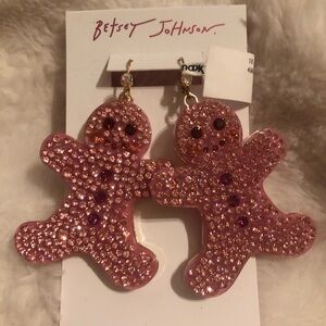 Betsey Johnson Pink Gingerbread Earrings